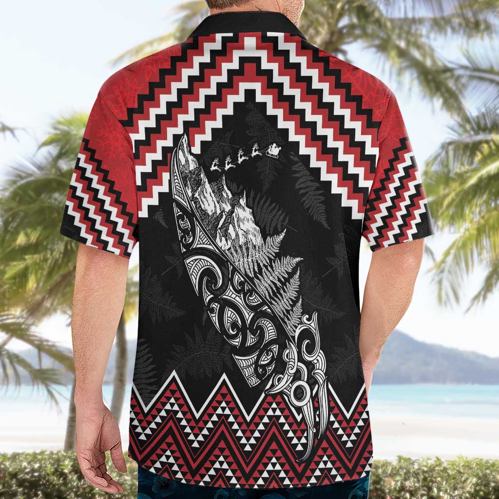 New Zealand Christmas Taniko Poutama Hawaiian Shirt Mountainscape Maori Fern - Polynesian Pride