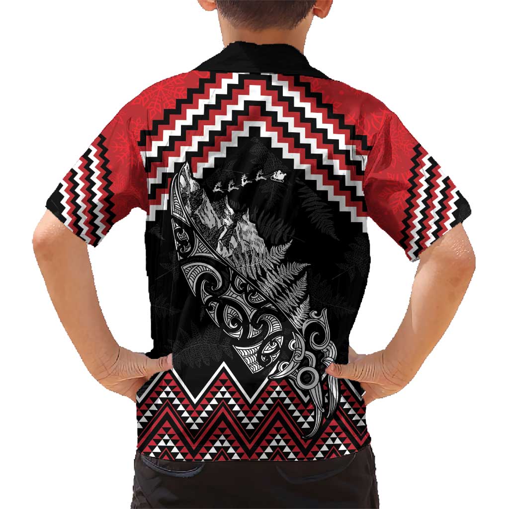New Zealand Christmas Taniko Poutama Hawaiian Shirt Mountainscape Maori Fern - Polynesian Pride