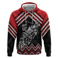 New Zealand Christmas Taniko Poutama Hoodie Mountainscape Maori Fern - Polynesian Pride