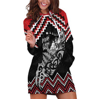 New Zealand Christmas Taniko Poutama Hoodie Dress Mountainscape Maori Fern LT7 Black - Polynesian Pride