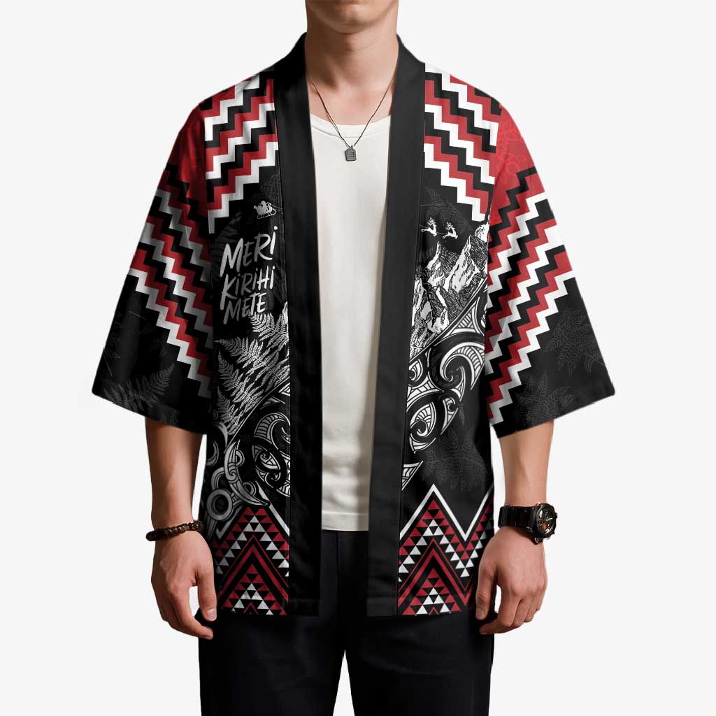 New Zealand Christmas Taniko Poutama Kimono Mountainscape Maori Fern - Polynesian Pride