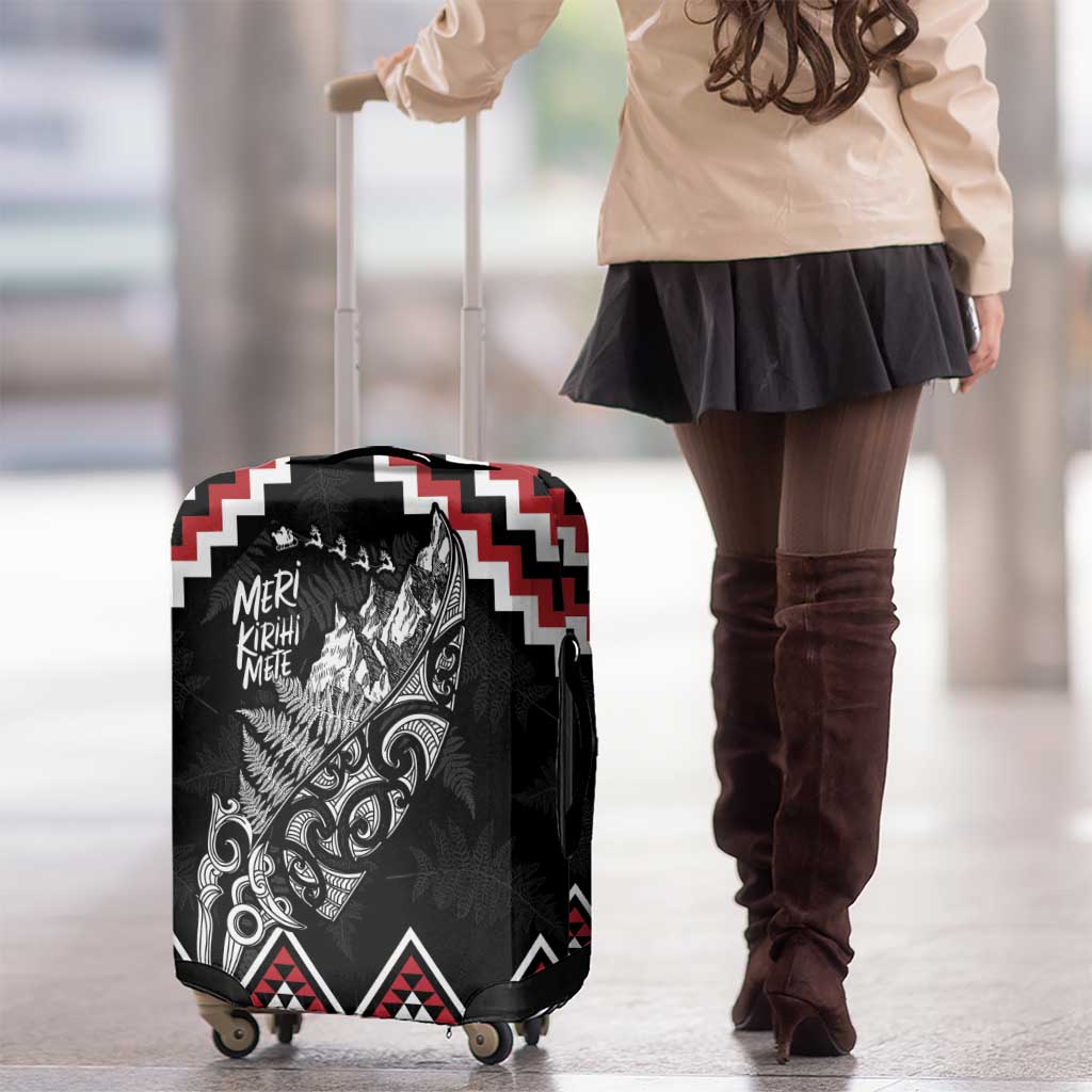 New Zealand Christmas Taniko Poutama Luggage Cover Mountainscape Maori Fern - Polynesian Pride