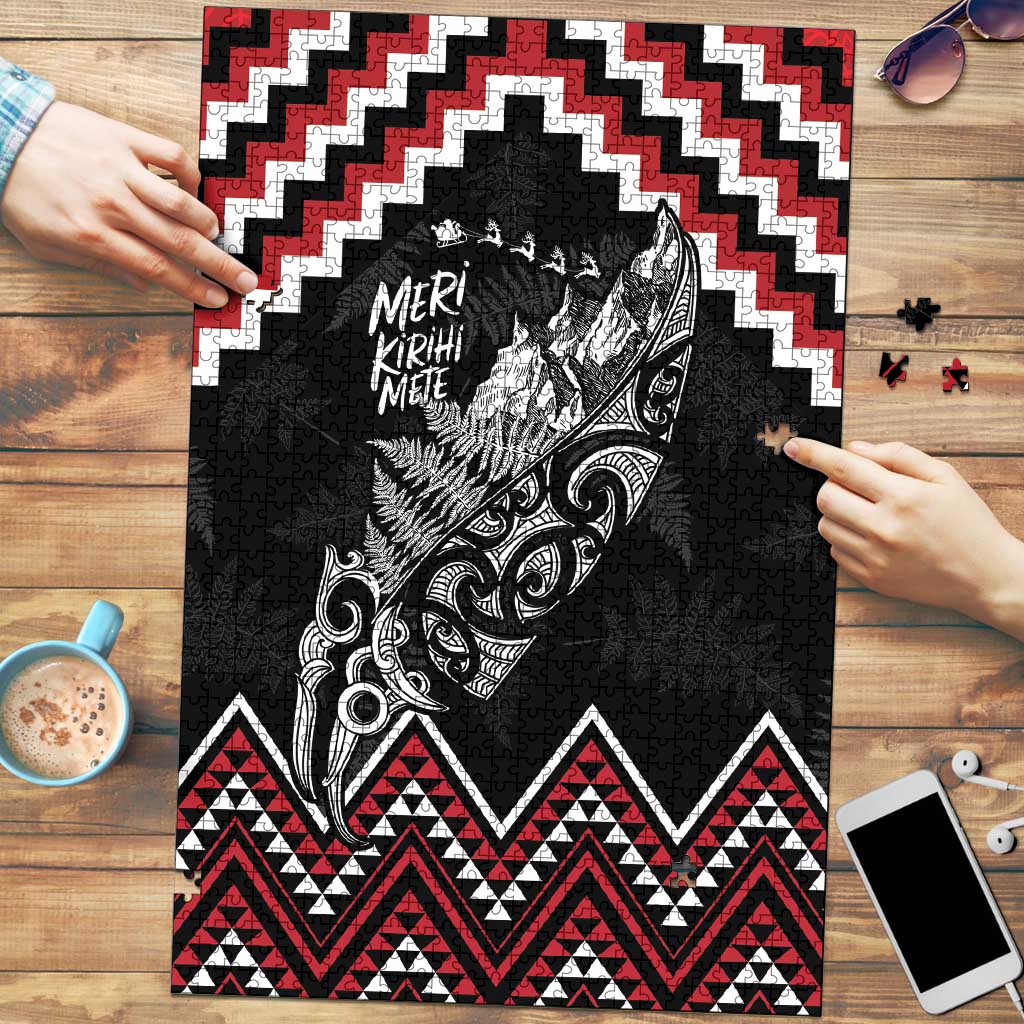 New Zealand Christmas Taniko Poutama Puzzle Mountainscape Maori Fern - Polynesian Pride