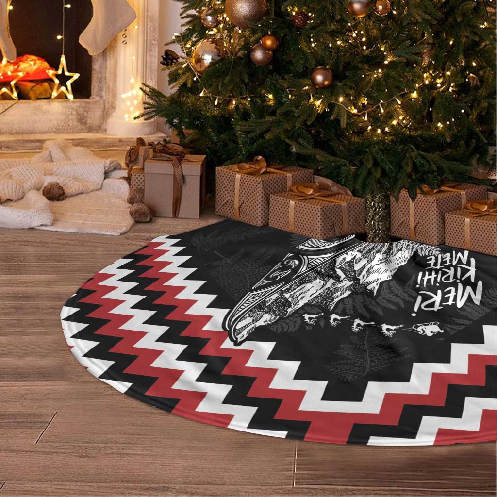 New Zealand Christmas Taniko Poutama Tree Skirt Mountainscape Maori Fern - Polynesian Pride