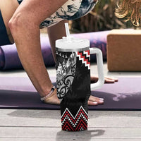 New Zealand Christmas Taniko Poutama Tumbler With Handle Mountainscape Maori Fern - Polynesian Pride