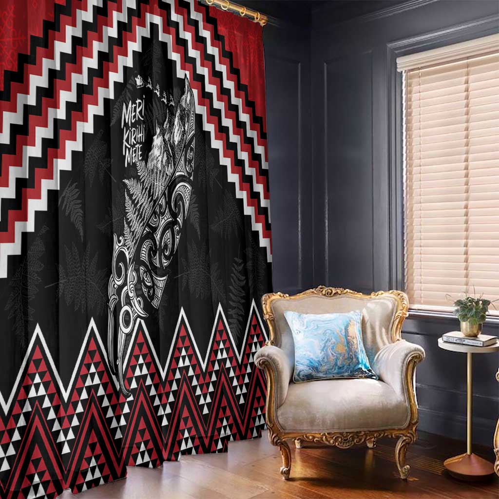 New Zealand Christmas Taniko Poutama Window Curtain Mountainscape Maori Fern LT7 - Polynesian Pride