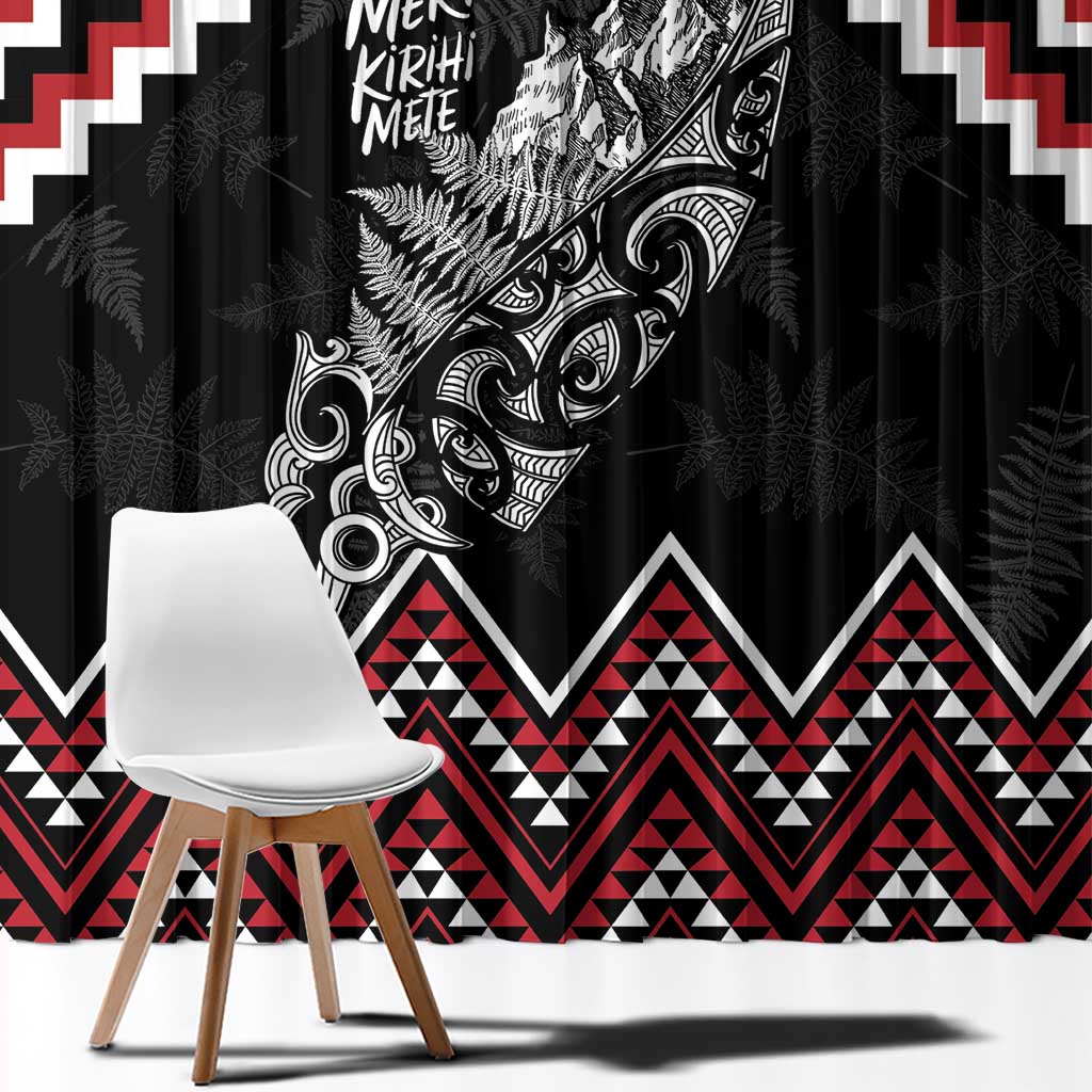 New Zealand Christmas Taniko Poutama Window Curtain Mountainscape Maori Fern LT7 - Polynesian Pride