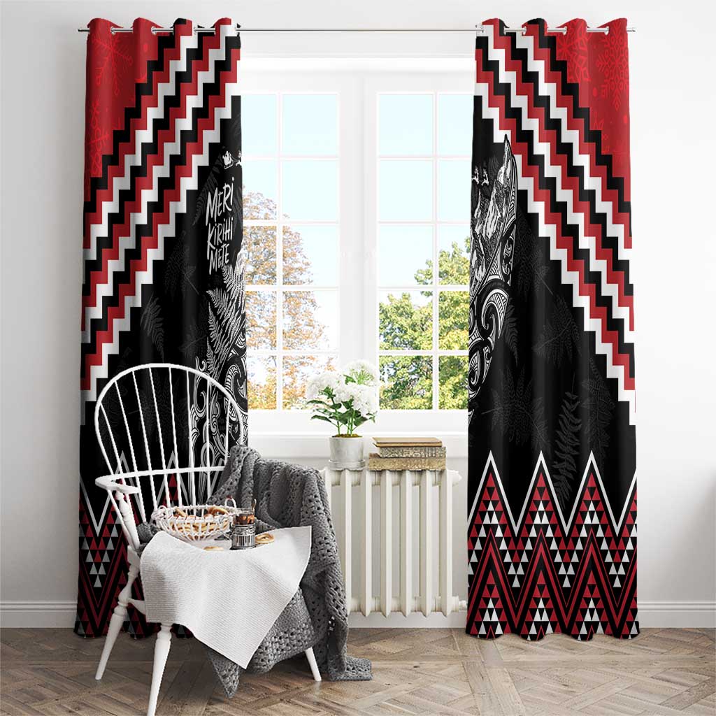 New Zealand Christmas Taniko Poutama Window Curtain Mountainscape Maori Fern LT7 - Polynesian Pride