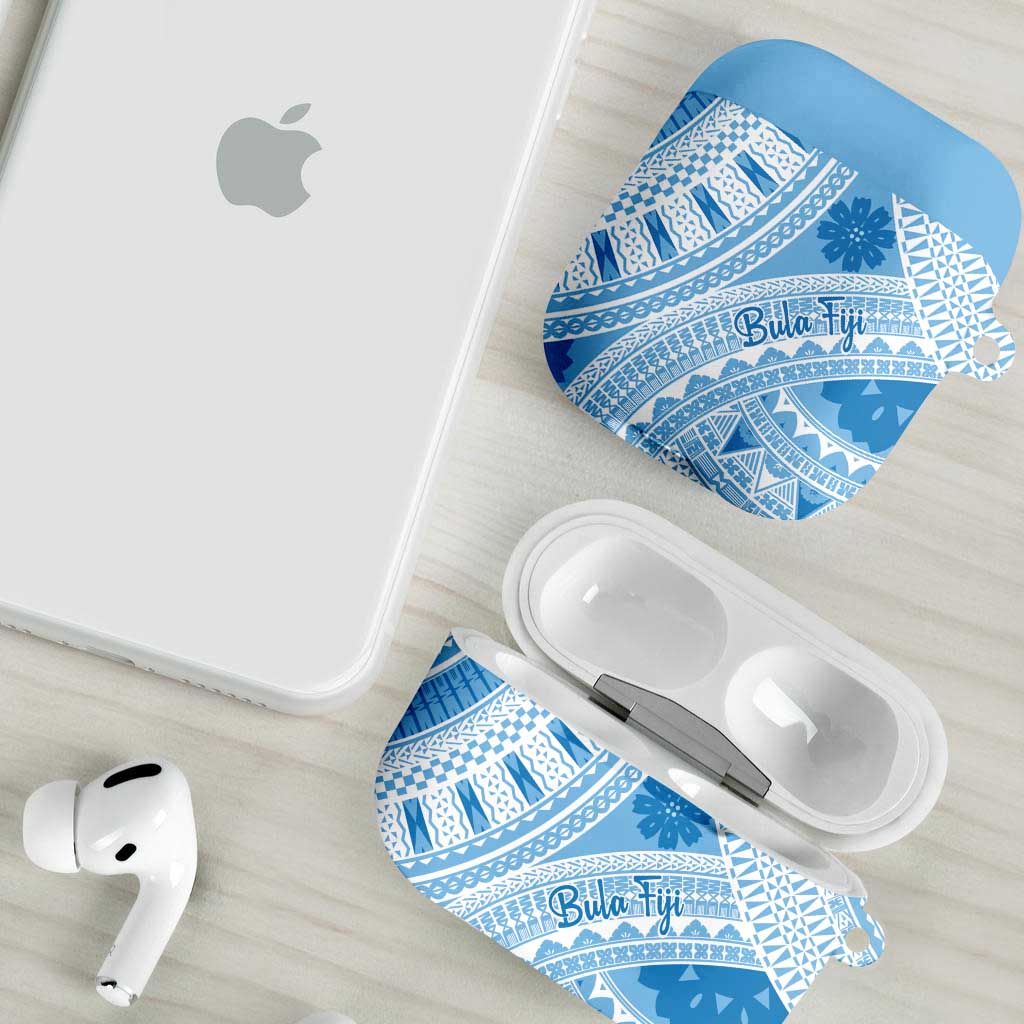 Bula Fiji Classic Masi Tapa AirPods Case Turquoise - Polynesian Pride