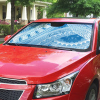 Bula Fiji Classic Masi Tapa Auto Sun Shade Turquoise - Polynesian Pride