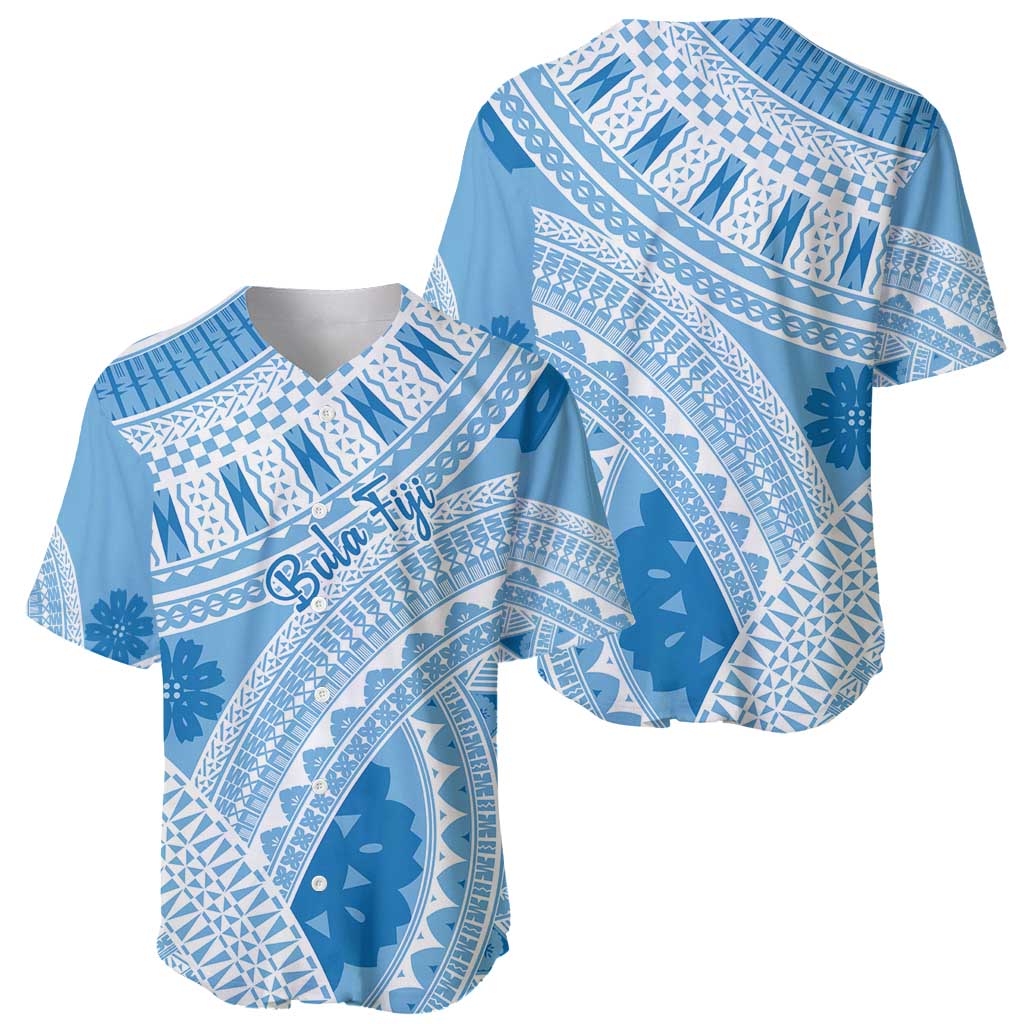 Bula Fiji Classic Masi Tapa Baseball Jersey Turquoise LT7 - Polynesian Pride
