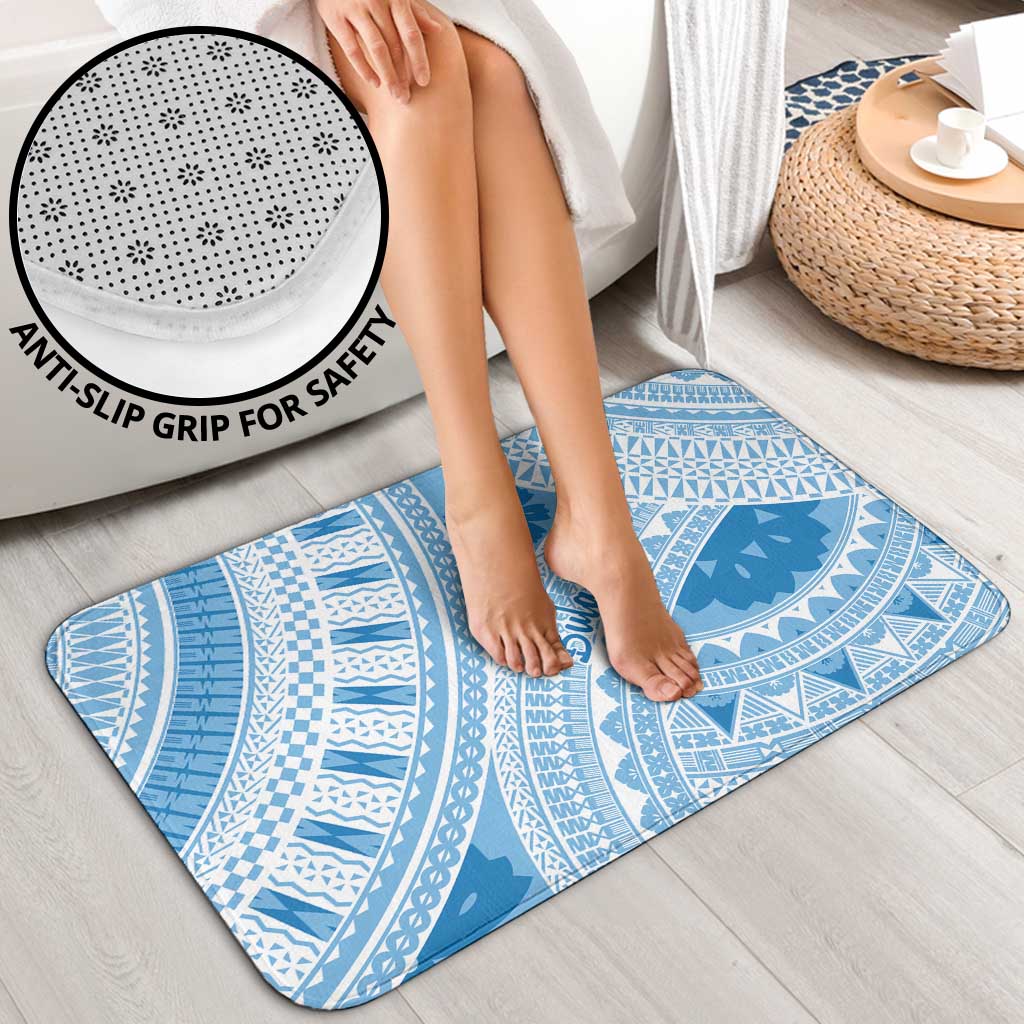 Bula Fiji Classic Masi Tapa Bathroom Set Turquoise - Polynesian Pride