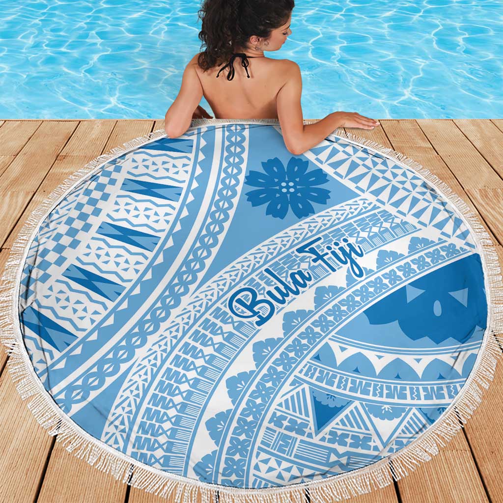 Bula Fiji Classic Masi Tapa Beach Blanket Turquoise LT7 - Polynesian Pride