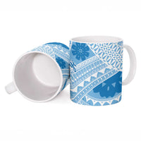 Bula Fiji Classic Masi Tapa Ceramic Mug Turquoise - Polynesian Pride