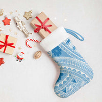 Bula Fiji Classic Masi Tapa Christmas Stocking Turquoise LT7 - Polynesian Pride