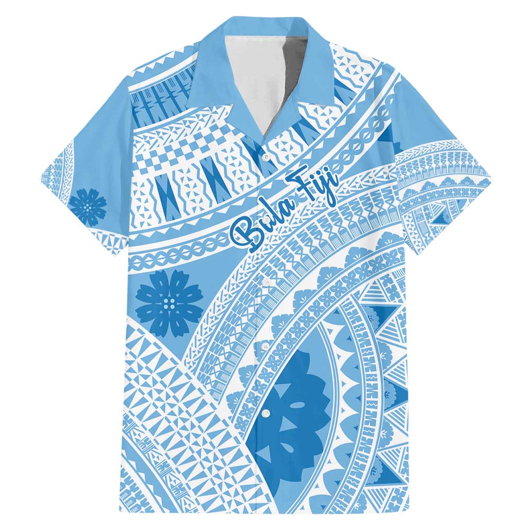 Bula Fiji Classic Masi Tapa Family Matching Mermaid Dress and Hawaiian Shirt Turquoise - Polynesian Pride