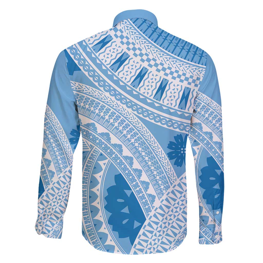 Bula Fiji Classic Masi Tapa Family Matching Off Shoulder Maxi Dress and Hawaiian Shirt Turquoise - Polynesian Pride