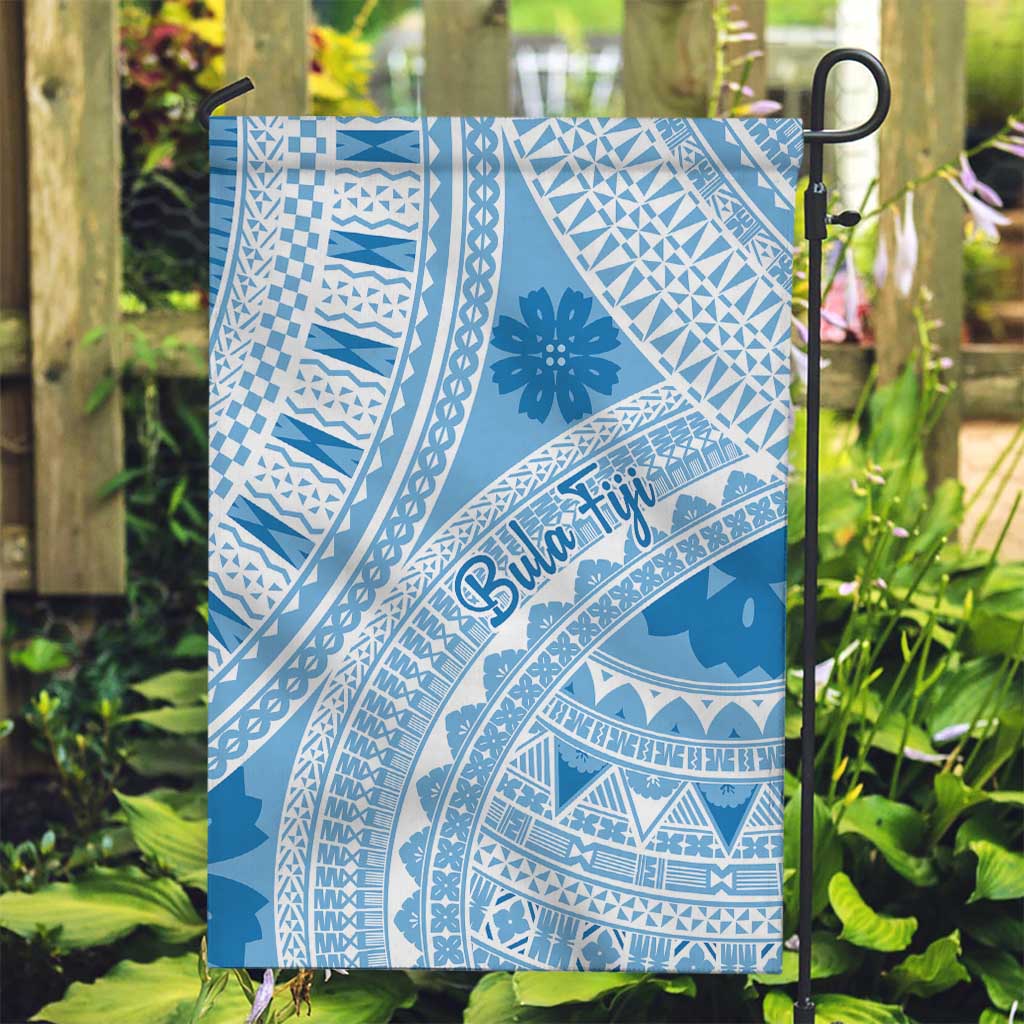 Bula Fiji Classic Masi Tapa Garden Flag Turquoise - Polynesian Pride