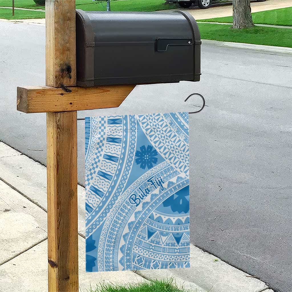 Bula Fiji Classic Masi Tapa Garden Flag Turquoise - Polynesian Pride