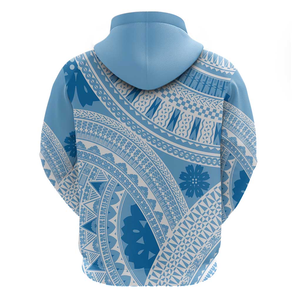 Bula Fiji Classic Masi Tapa Hoodie Turquoise - Polynesian Pride