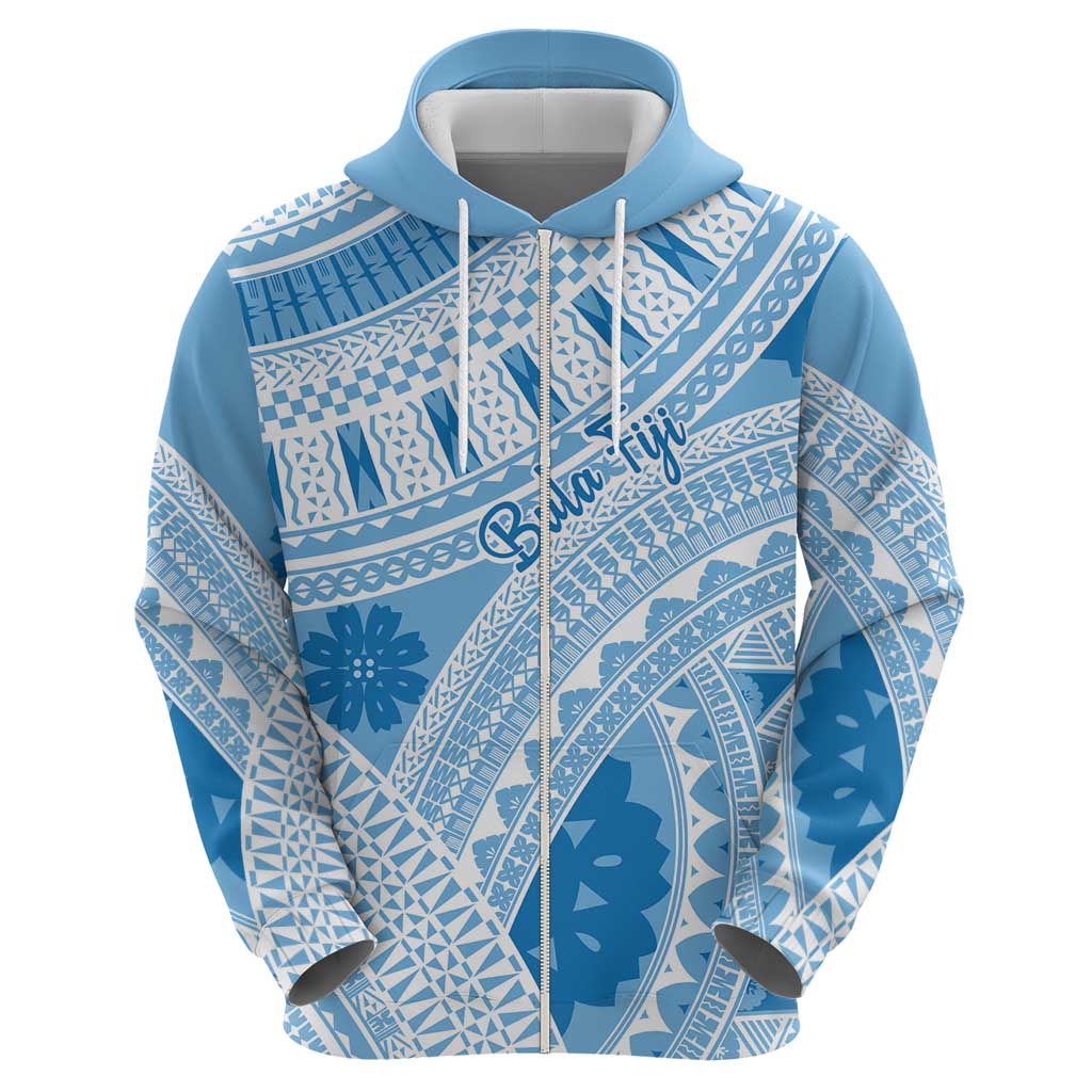 Bula Fiji Classic Masi Tapa Hoodie Turquoise - Polynesian Pride