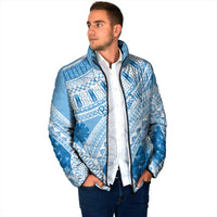 Bula Fiji Classic Masi Tapa Padded Jacket Turquoise - Polynesian Pride