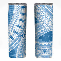 Bula Fiji Classic Masi Tapa Skinny Tumbler Turquoise - Polynesian Pride