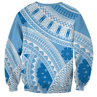 Bula Fiji Classic Masi Tapa Sweatshirt Turquoise - Polynesian Pride