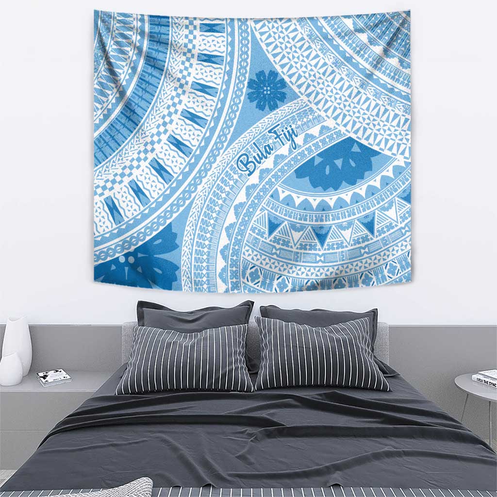 Bula Fiji Classic Masi Tapa Tapestry Turquoise LT7 - Polynesian Pride