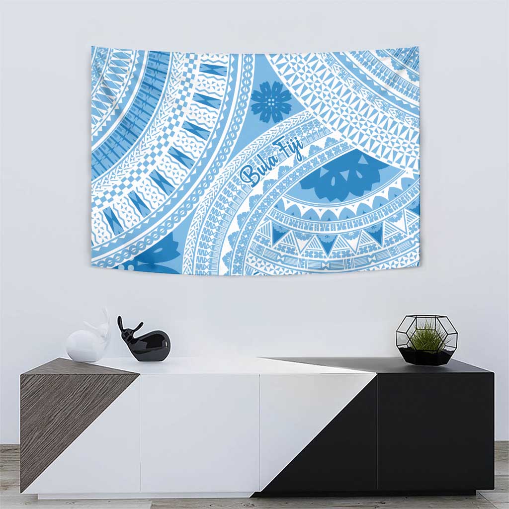 Bula Fiji Classic Masi Tapa Tapestry Turquoise LT7 - Polynesian Pride