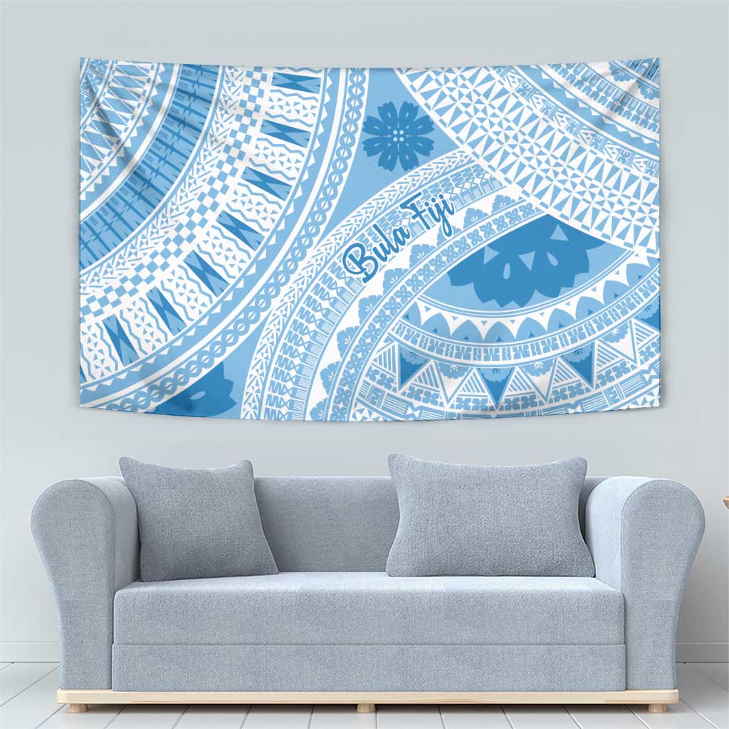 Bula Fiji Classic Masi Tapa Tapestry Turquoise LT7 - Polynesian Pride
