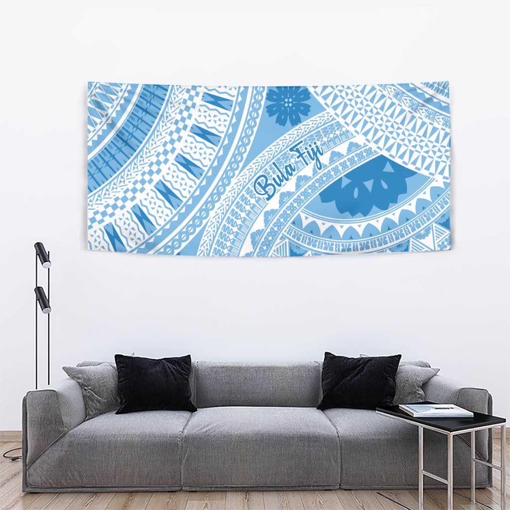 Bula Fiji Classic Masi Tapa Tapestry Turquoise LT7 - Polynesian Pride