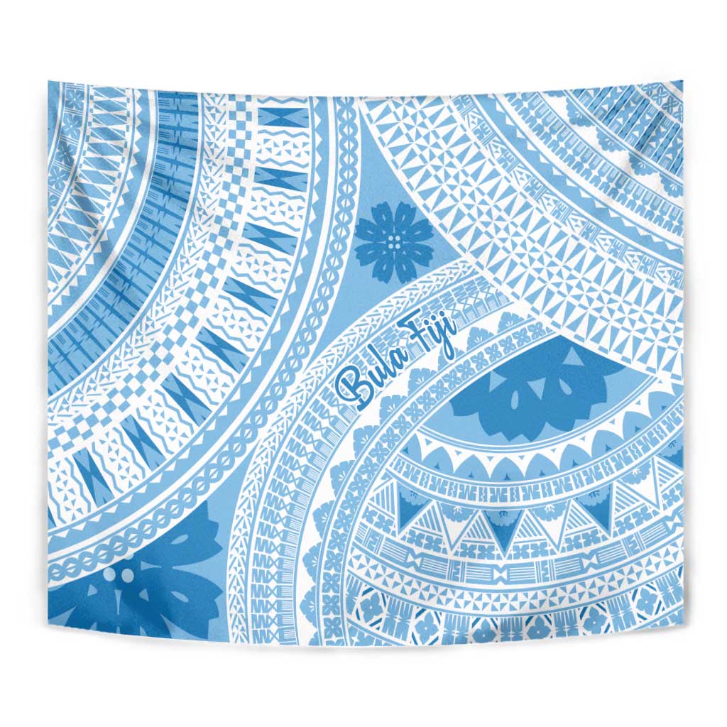 Bula Fiji Classic Masi Tapa Tapestry Turquoise LT7 - Polynesian Pride