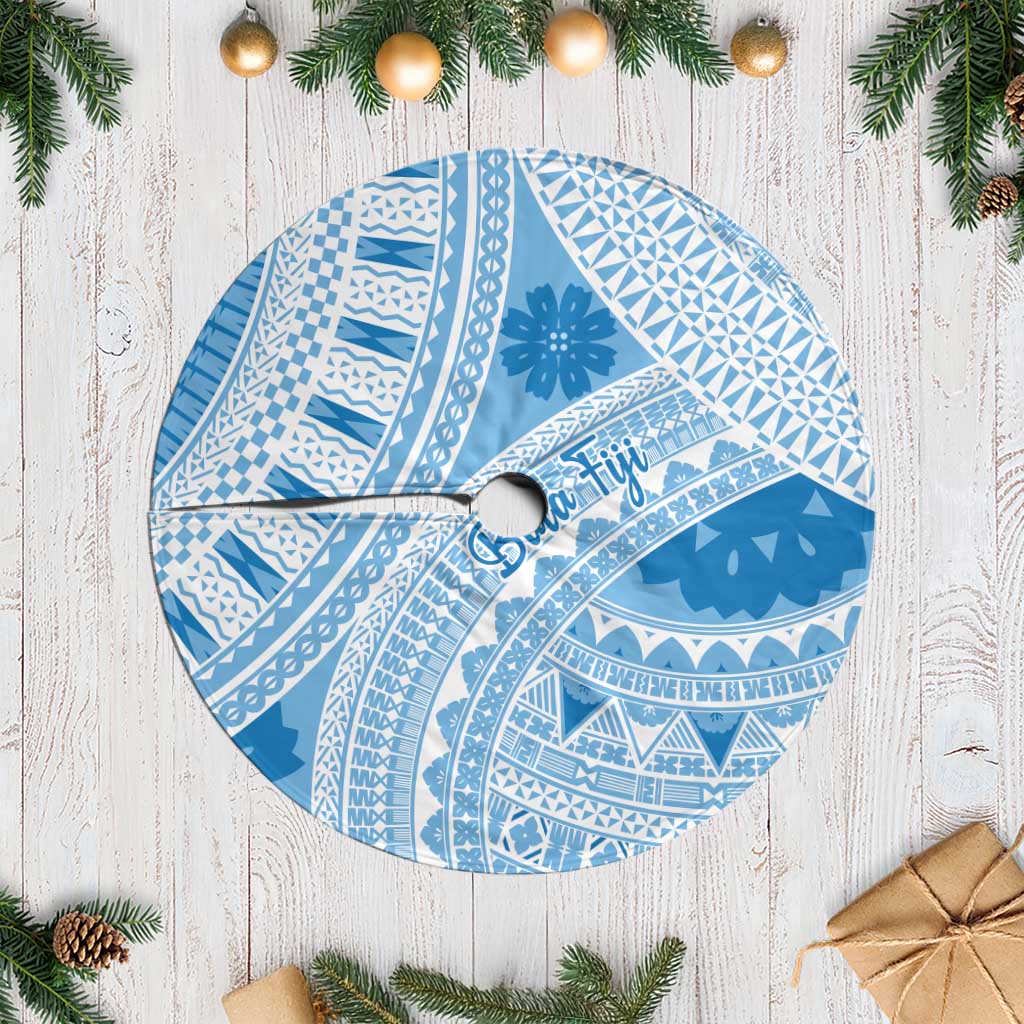 Bula Fiji Classic Masi Tapa Tree Skirt Turquoise - Polynesian Pride