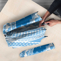 Bula Fiji Classic Masi Tapa Umbrella Turquoise - Polynesian Pride