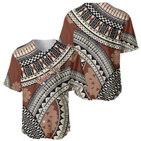 Bula Fiji Classic Masi Tapa Baseball Jersey Vintage Brown LT7 - Polynesian Pride