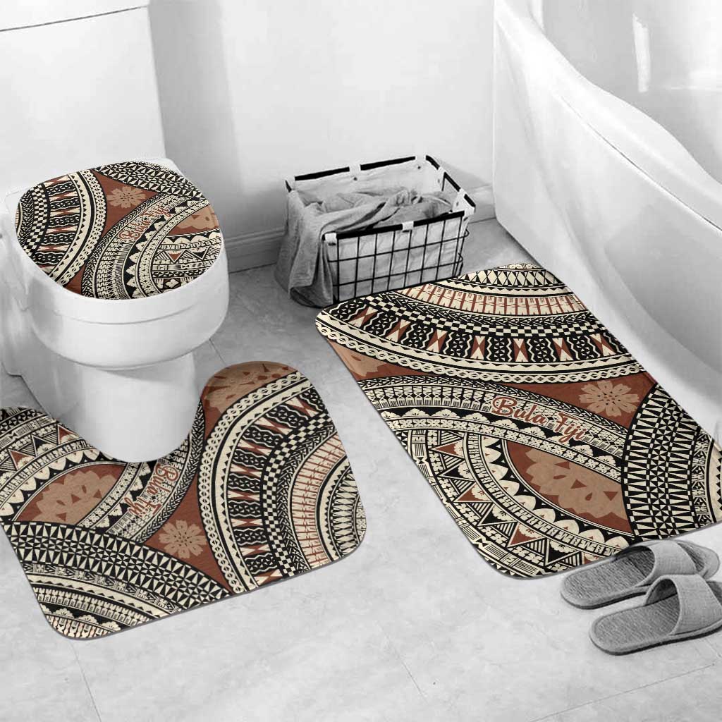 Bula Fiji Classic Masi Tapa Bathroom Set Vintage Brown - Polynesian Pride