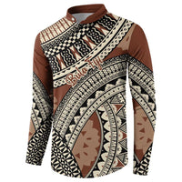 Bula Fiji Classic Masi Tapa Button Sweatshirt Vintage Brown - Polynesian Pride