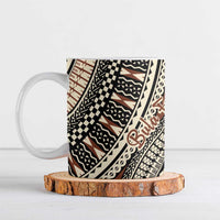 Bula Fiji Classic Masi Tapa Ceramic Mug Vintage Brown - Polynesian Pride