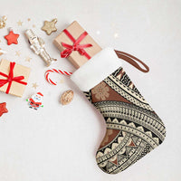 Bula Fiji Classic Masi Tapa Christmas Stocking Vintage Brown LT7 - Polynesian Pride