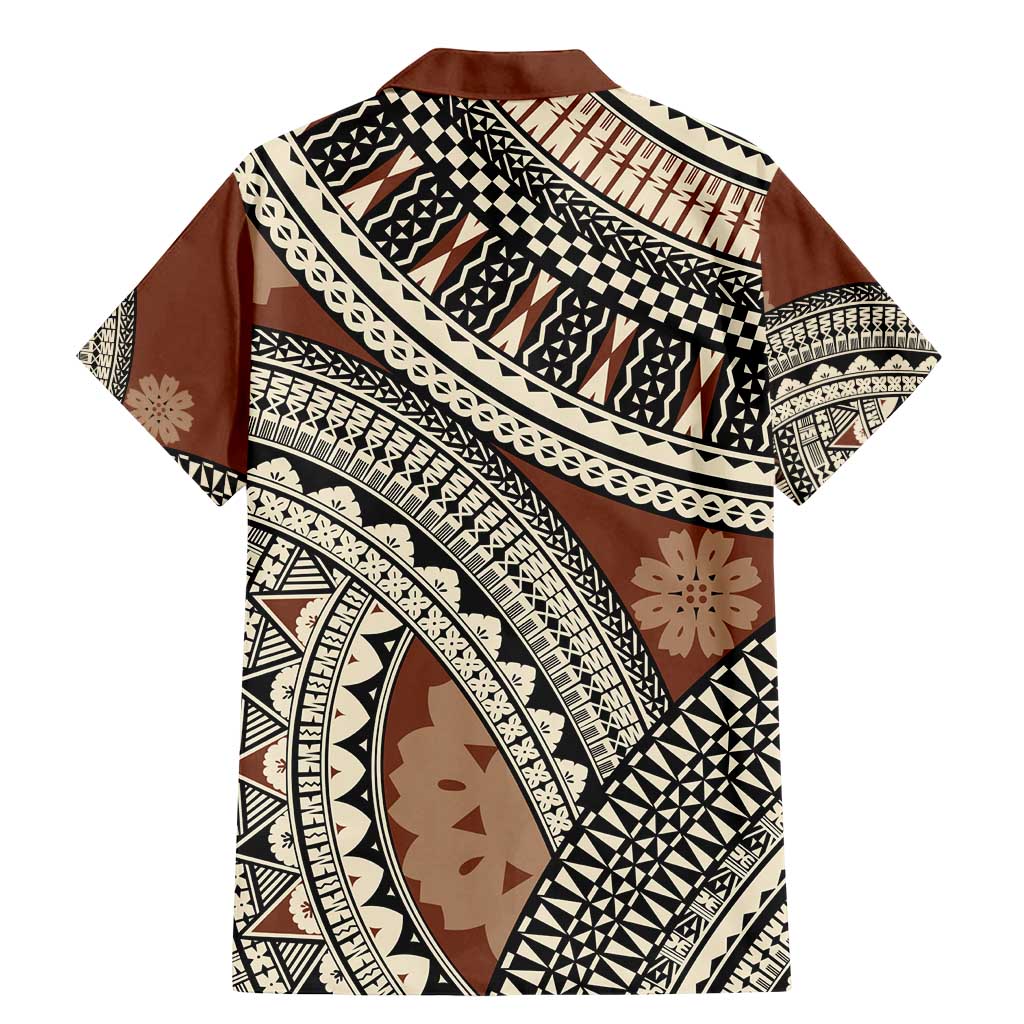 Bula Fiji Classic Masi Tapa Family Matching Mermaid Dress and Hawaiian Shirt Vintage Brown - Polynesian Pride