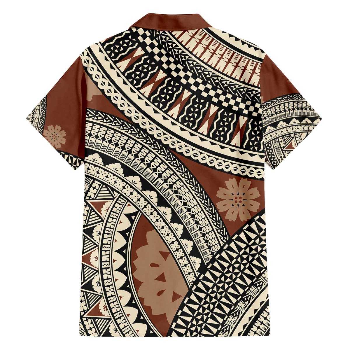 Bula Fiji Classic Masi Tapa Family Matching Off The Shoulder Long Sleeve Dress and Hawaiian Shirt Vintage Brown - Polynesian Pride