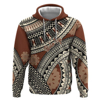 Bula Fiji Classic Masi Tapa Hoodie Vintage Brown - Polynesian Pride