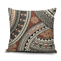 Bula Fiji Classic Masi Tapa Pillow Cover Vintage Brown LT7 Brown - Polynesian Pride