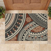 Bula Fiji Classic Masi Tapa Rubber Doormat Vintage Brown - Polynesian Pride