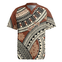 Bula Fiji Classic Masi Tapa Rugby Jersey Vintage Brown - Polynesian Pride
