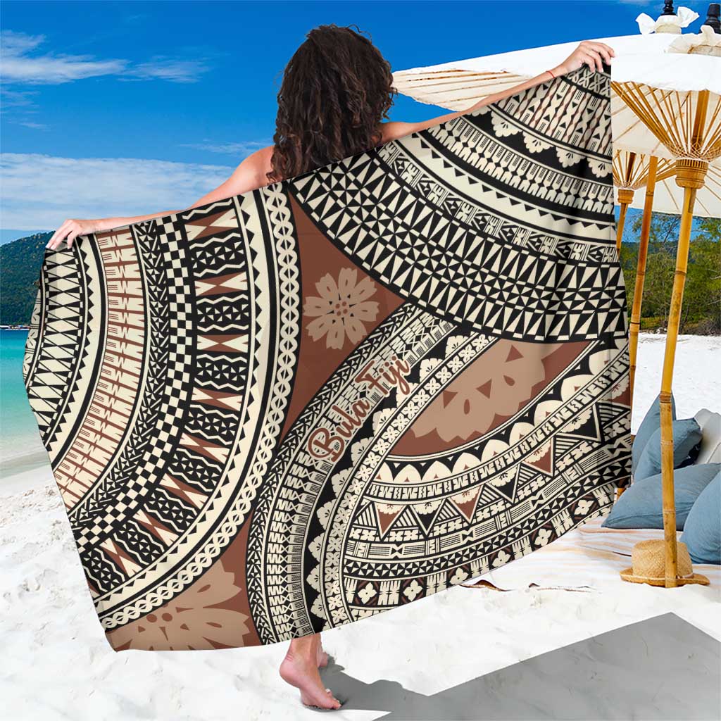 Bula Fiji Classic Masi Tapa Sarong Vintage Brown LT7 One Size 44 x 66 inches Brown - Polynesian Pride
