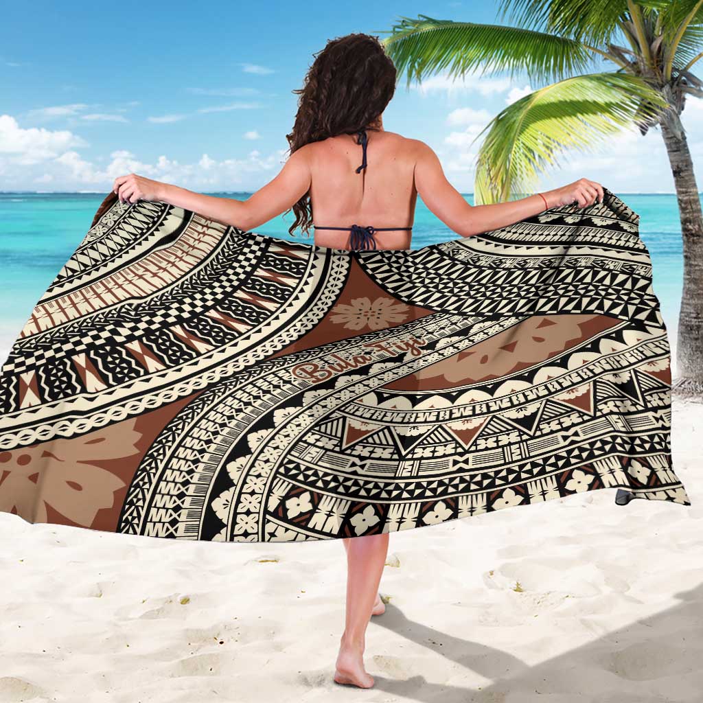 Bula Fiji Classic Masi Tapa Sarong Vintage Brown LT7 - Polynesian Pride