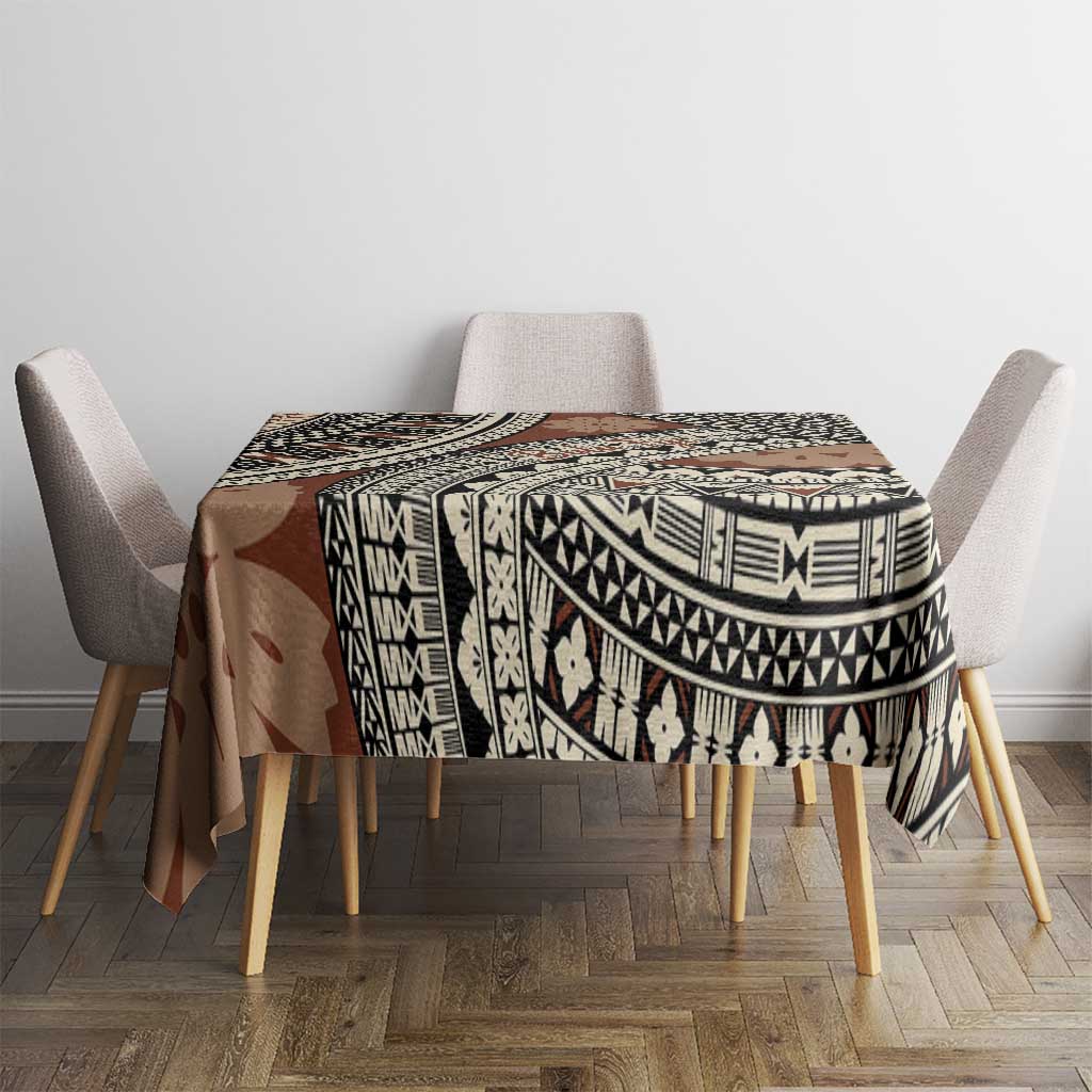 Bula Fiji Classic Masi Tapa Tablecloth Vintage Brown LT7 - Polynesian Pride