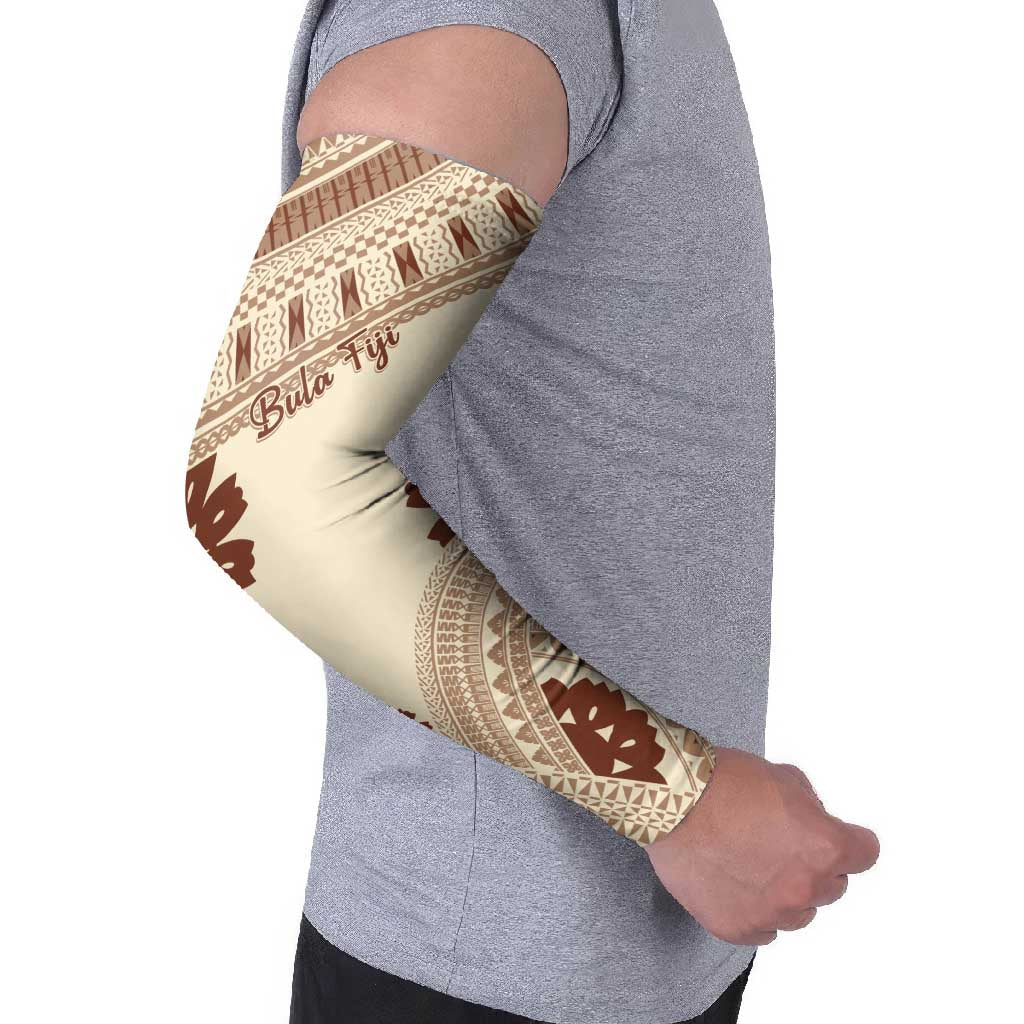 Bula Fiji Classic Masi Tapa Arm Sleeves Vintage Beige - Polynesian Pride